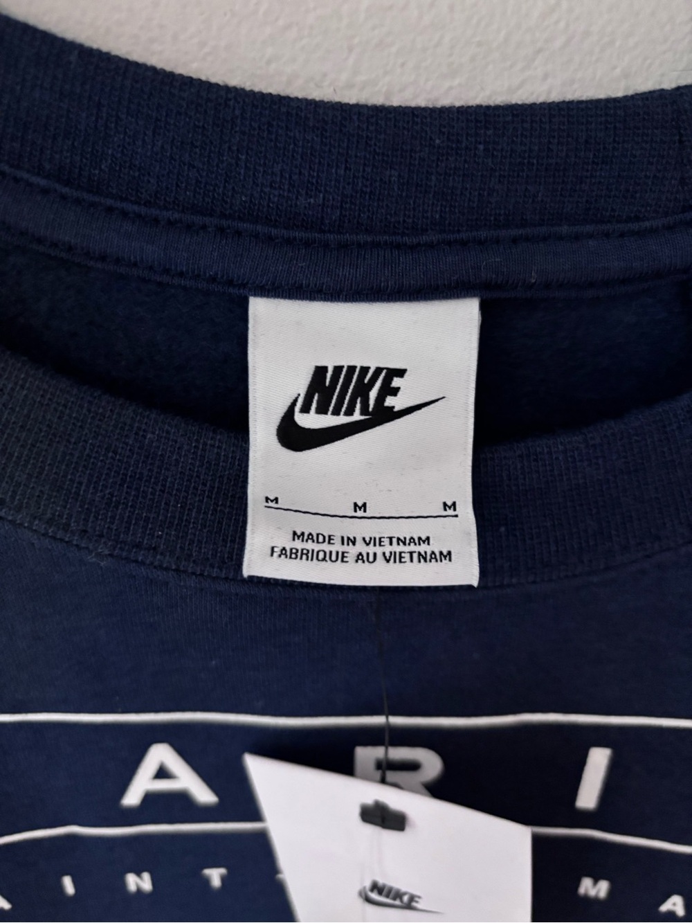 NWT Nike x Paris St. Germain navy blue crewneck sweatshirt medium exclusive PSG - Picture 3 of 7